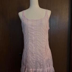 Ivy & Annabelle Women's Sheer Pink Embroidered Tulle Dress
